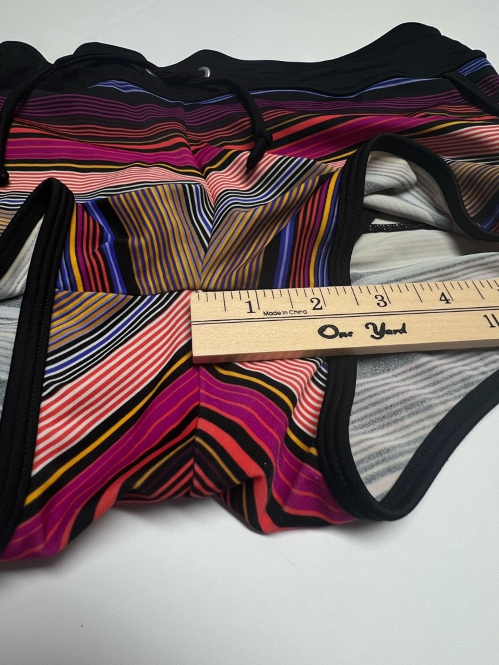 ATHLETA Striped Running Shorts Women Small Multicolor Lined Athletic Activewear - Picture 9 of 10